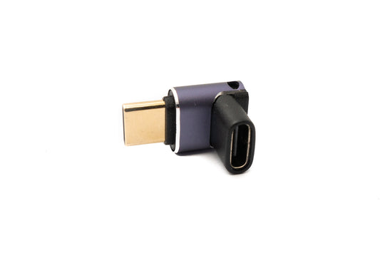 SYSTEM-S USB4 USB Adapter Typ C Stecker zu Buchse 40 Gbit/s USB 4.0 100W Winkel Kabel in Grau