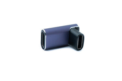 SYSTEM-S USB4 USB Adapter Typ C Buchse zu Buchse 40 Gbit/s USB 4.0 Winkel Kabel in Grau
