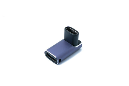 SYSTEM-S USB4 USB Adapter Typ C Buchse zu Buchse 40 Gbit/s USB 4.0 Winkel Kabel in Grau