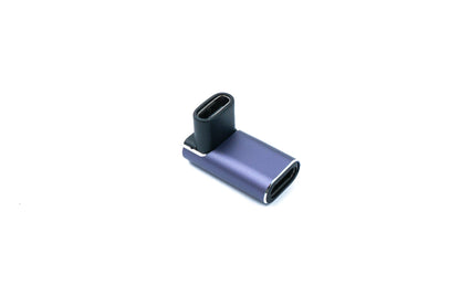 SYSTEM-S USB4 USB Adapter Typ C Buchse zu Buchse 40 Gbit/s USB 4.0 Winkel Kabel in Grau
