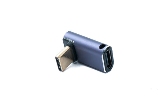 SYSTEM-S USB4 USB Adapter Typ C Stecker zu Buchse 40 Gbit/s USB 4.0 Winkel Kabel in Grau