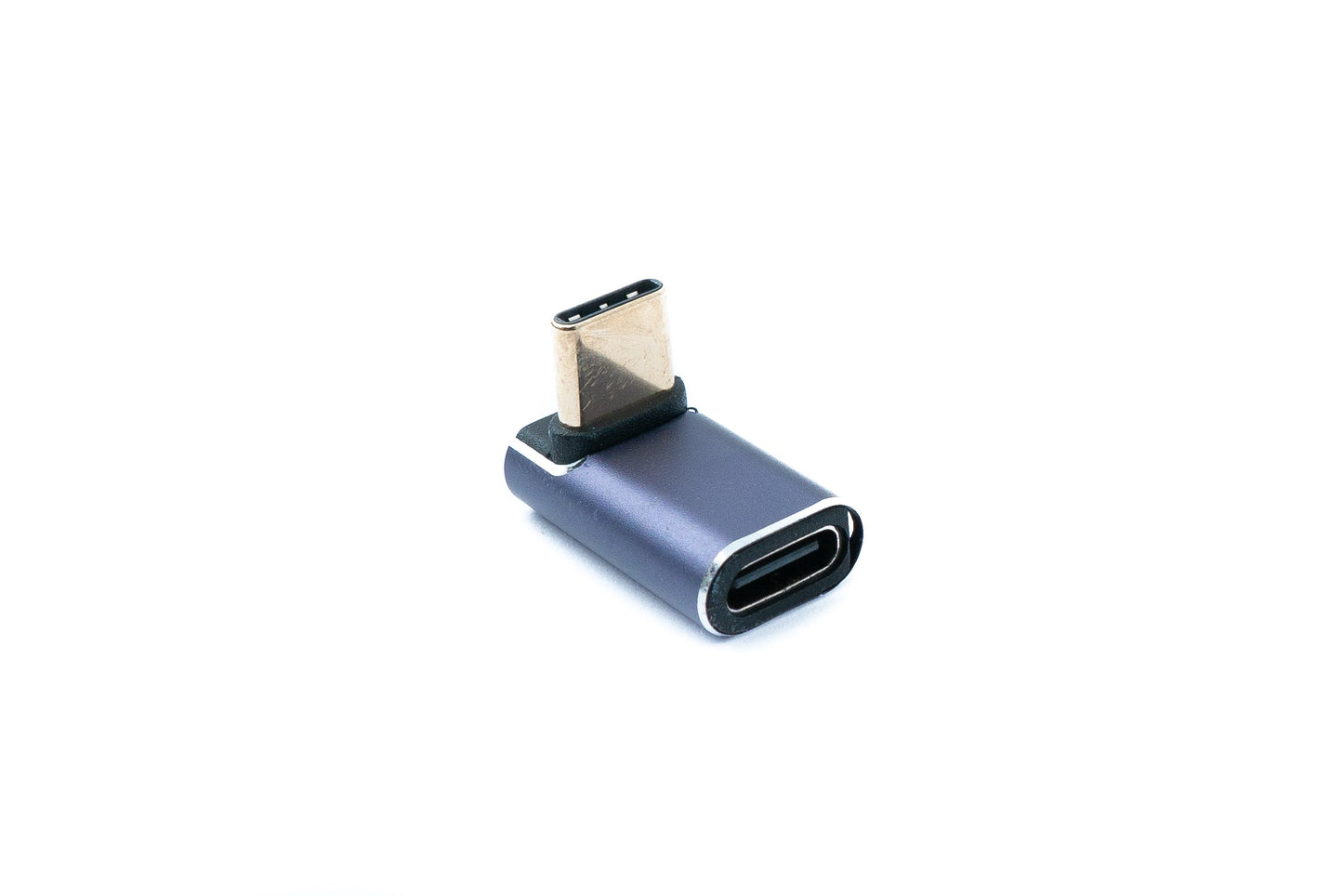 SYSTEM-S USB4 USB Adapter Typ C Stecker zu Buchse 40 Gbit/s USB 4.0 Winkel Kabel in Grau