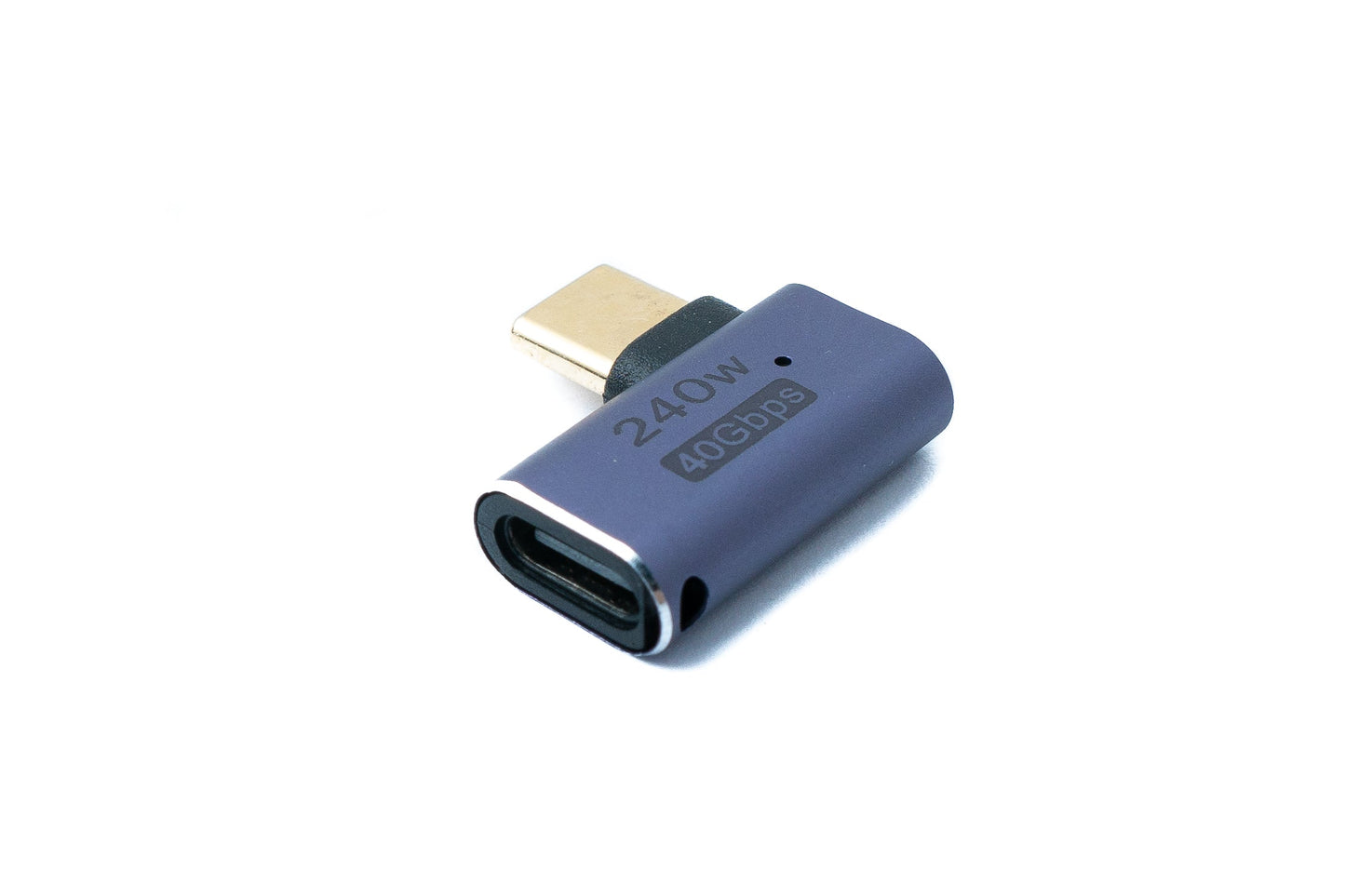 SYSTEM-S USB4 USB Adapter Typ C Stecker zu Buchse 240W 40 Gbit/s USB 4.0 Winkel Kabel in Grau