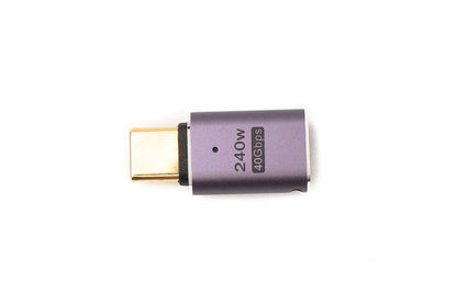 SYSTEM-S USB4 Adapter Typ C Stecker zu Buchse 40 Gbit/s USB 4.0 Kabel  240 W in Grau