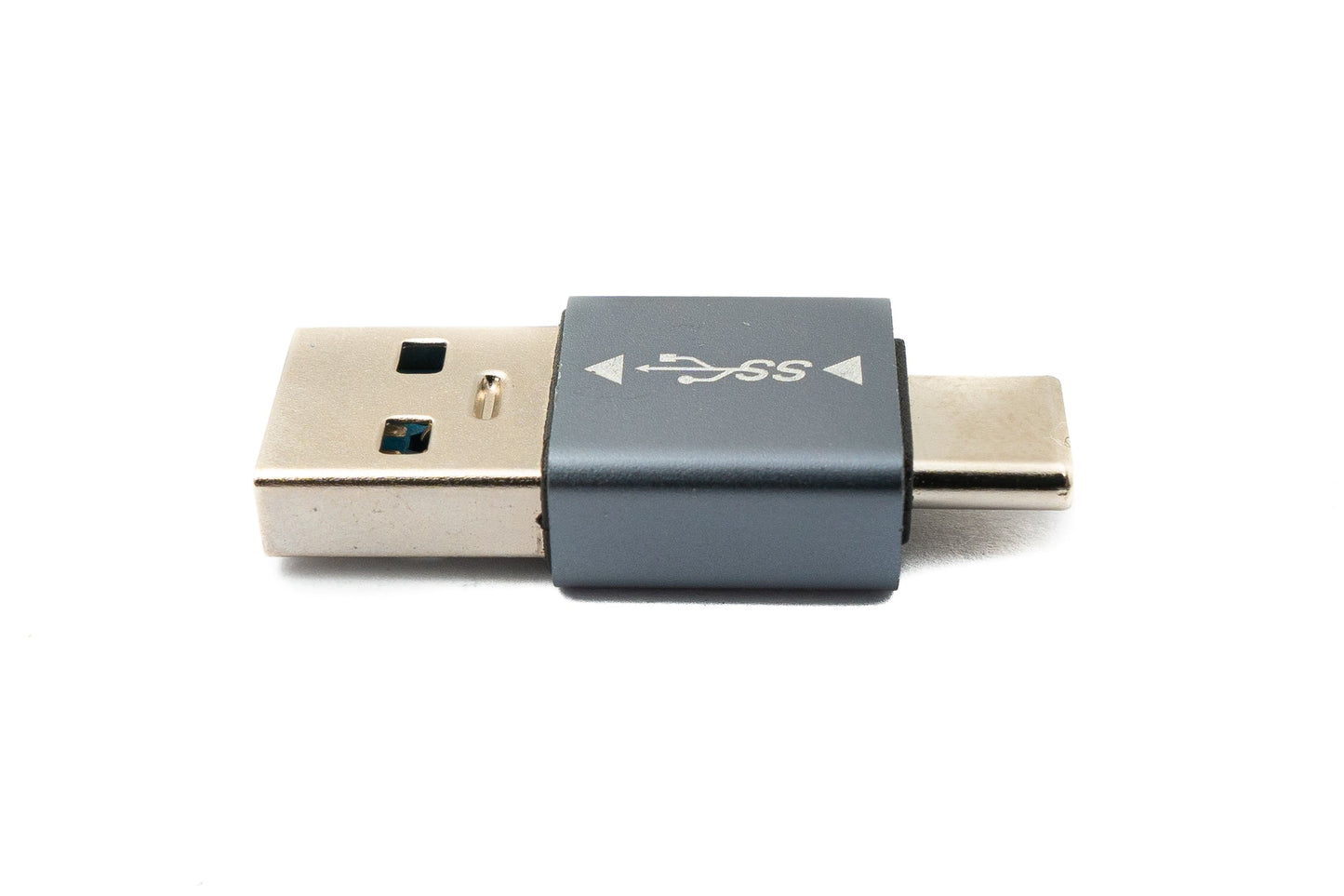 SYSTEM-S USB 3.1 Adapter Typ C Stecker zu 3.0 A Stecker Adapter 5 Gbit/s in Grau