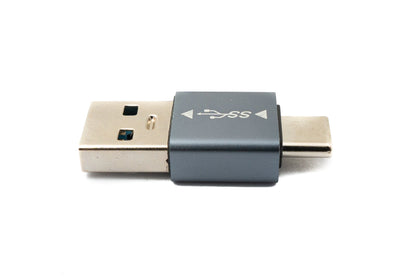 SYSTEM-S USB 3.1 Adapter Typ C Stecker zu 3.0 A Stecker Adapter 5 Gbit/s in Grau