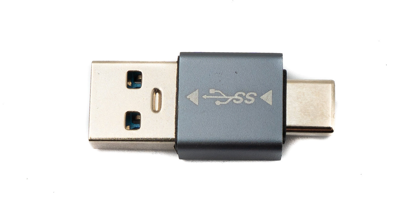 SYSTEM-S USB 3.1 Adapter Typ C Stecker zu 3.0 A Stecker Adapter 5 Gbit/s in Grau