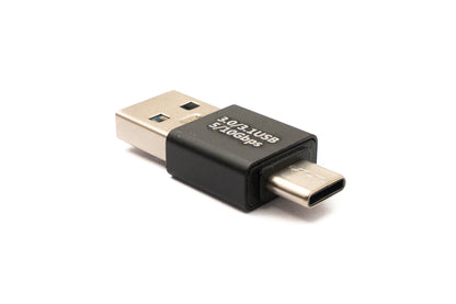 SYSTEM-S USB 3.0 Adapter Type A Male to 3.1 C Male Adapter 5 Gbit/s in Black