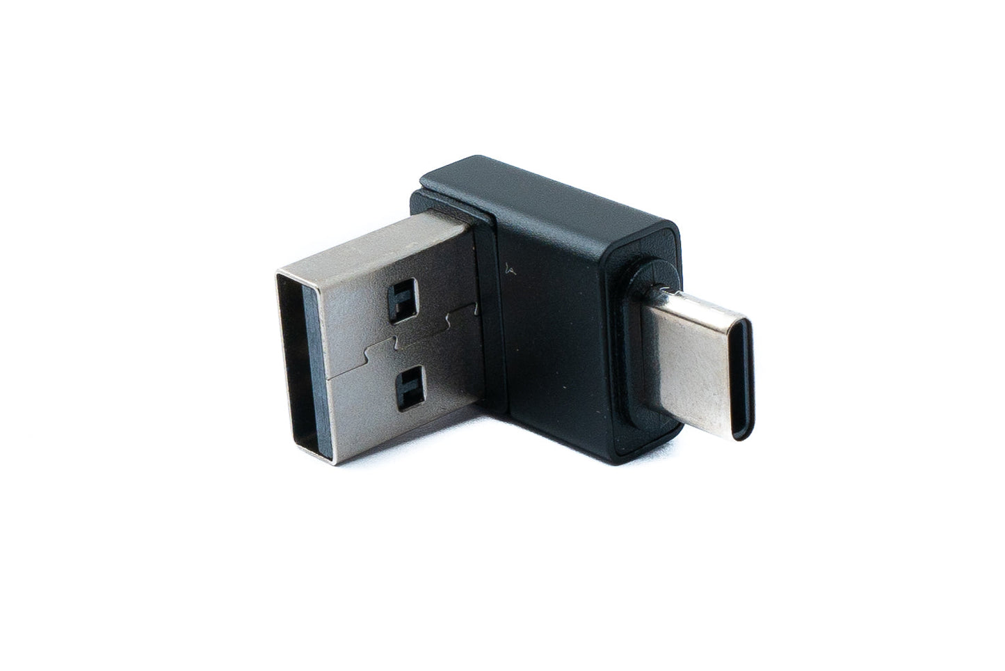 SYSTEM-S USB 2.0 Adapter Typ A Stecker zu 3.1 C Stecker Winkel Adapter in Schwarz