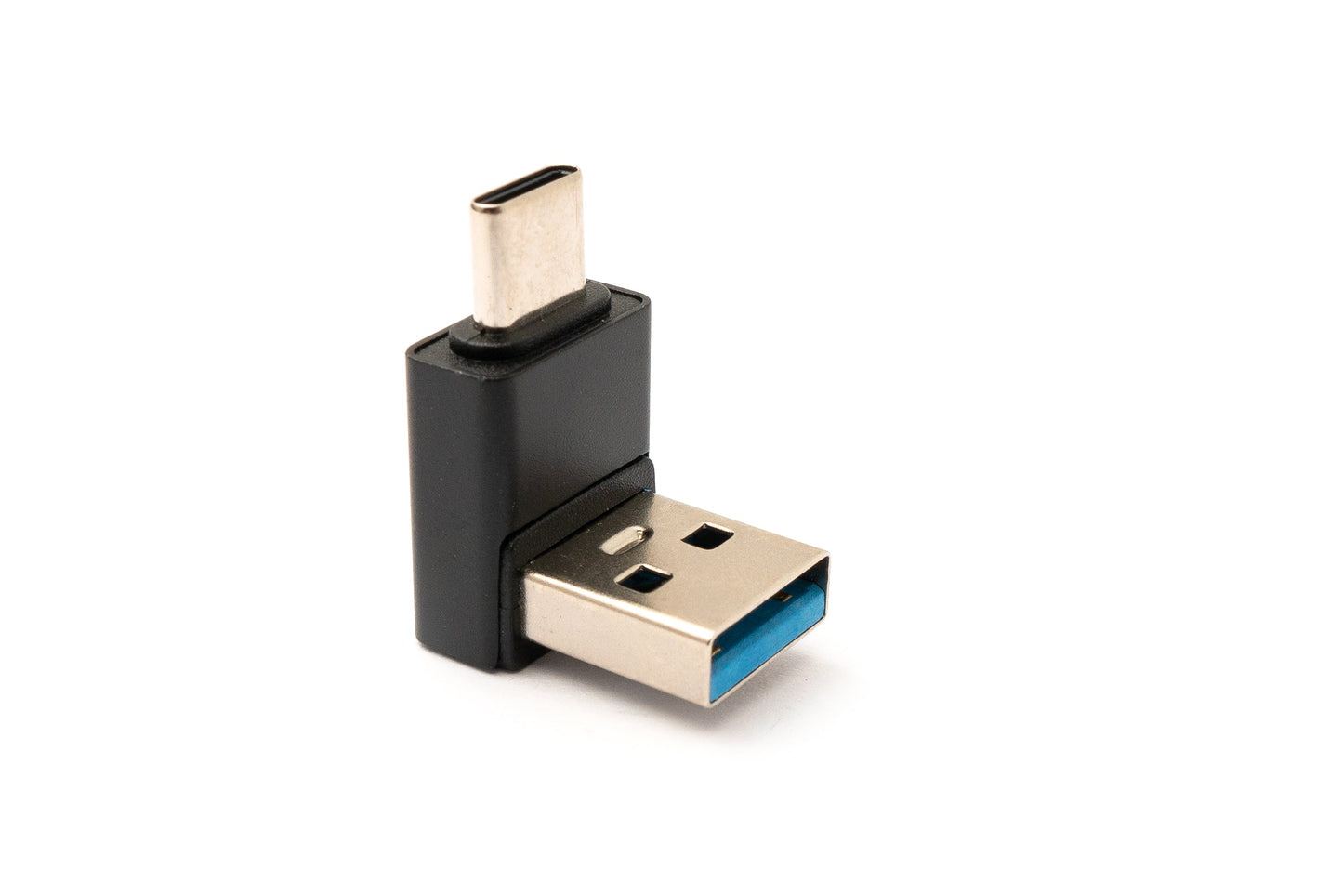 SYSTEM-S USB 3.0 adapter type A male to 3.1 C male angled 5 Gbit/s adapter in black