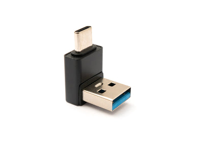 SYSTEM-S USB 3.0 adapter type A male to 3.1 C male angled 5 Gbit/s adapter in black