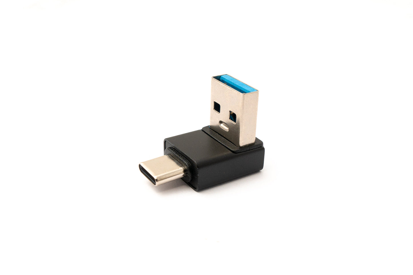 SYSTEM-S USB 3.0 adapter type A male to 3.1 C male angled 5 Gbit/s adapter in black