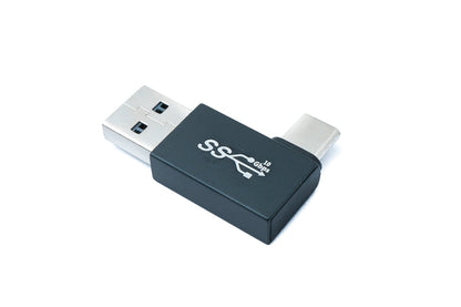 SYSTEM-S USB 2.0 Adapter Typ A Stecker zu 3.1 C Stecker Winkel Adapter in Schwarz