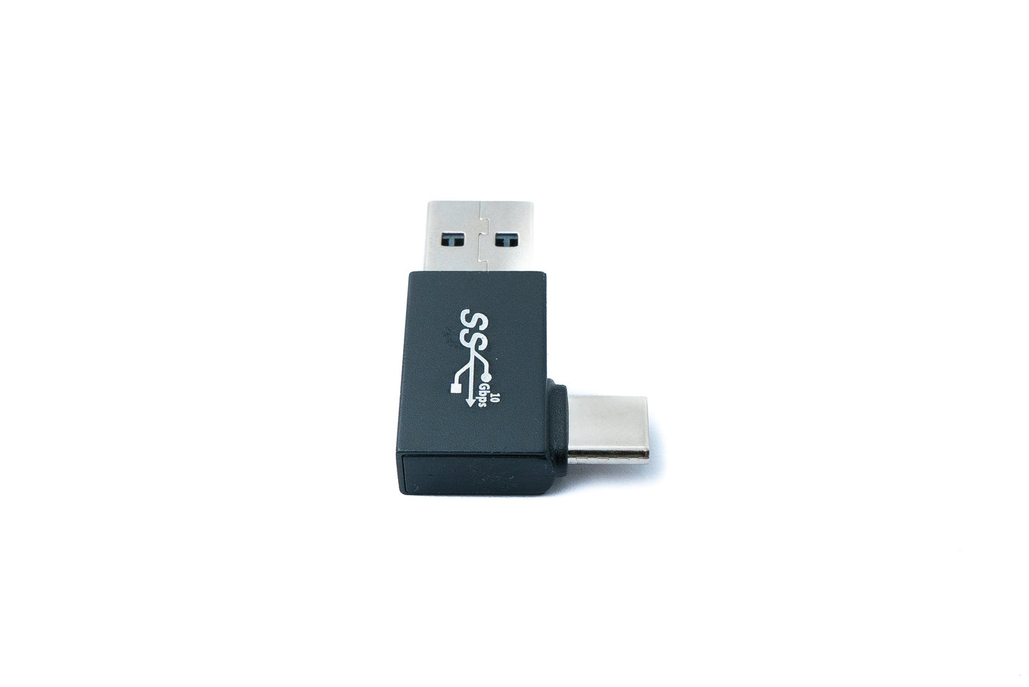SYSTEM-S USB 2.0 Adapter Typ A Stecker zu 3.1 C Stecker Winkel Adapter in Schwarz