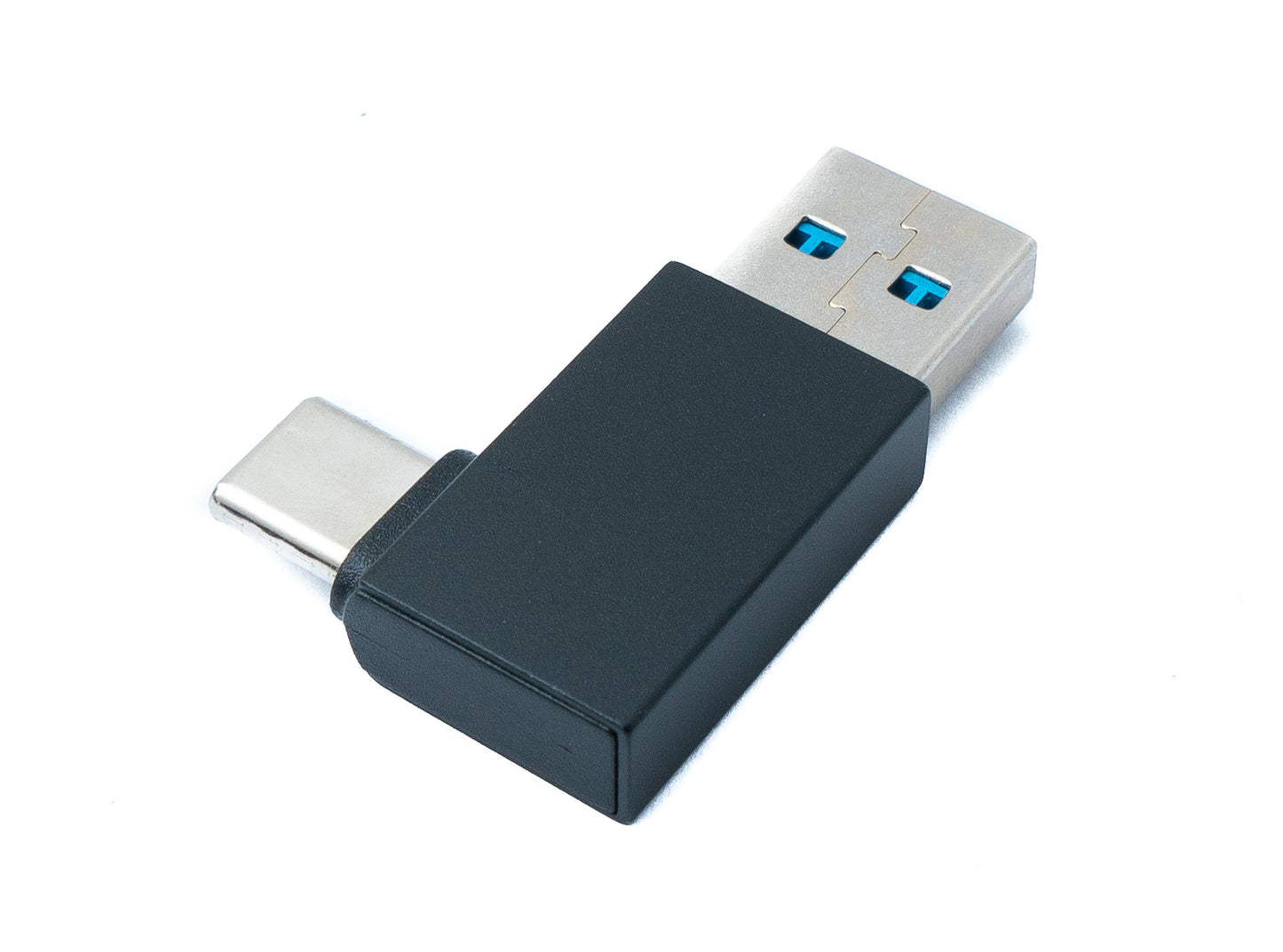 SYSTEM-S USB 3.0 Adapter Typ A Stecker zu 3.1 C Stecker Winkel 5 Gbit/s Adapter in Schwarz