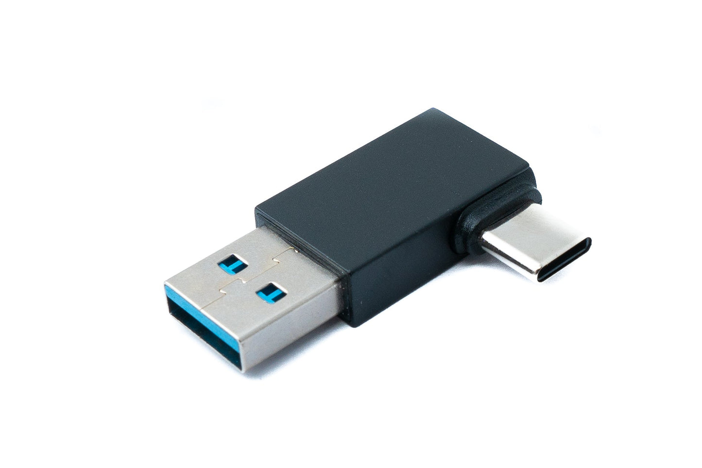SYSTEM-S USB 3.0 Adapter Typ A Stecker zu 3.1 C Stecker Winkel 5 Gbit/s Adapter in Schwarz