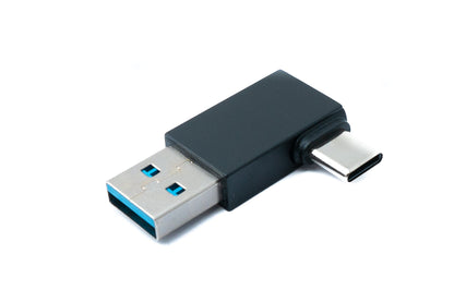 SYSTEM-S USB 3.0 Adapter Typ A Stecker zu 3.1 C Stecker Winkel 5 Gbit/s Adapter in Schwarz
