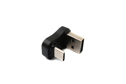 SYSTEM-S USB 2.0 Adapter Typ A Stecker zu 3.1 C Stecker U Turn 180° Winkel Adapter in Schwarz