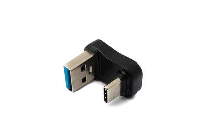 SYSTEM-S USB 3.0 Adapter Type A Male to 3.1 C Male U Turn 180° Angle 5 Gbit/s Adapter in Black