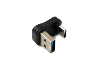 SYSTEM-S USB 3.0 Adapter Type A Male to 3.1 C Male U Turn 180° Angle 5 Gbit/s Adapter in Black