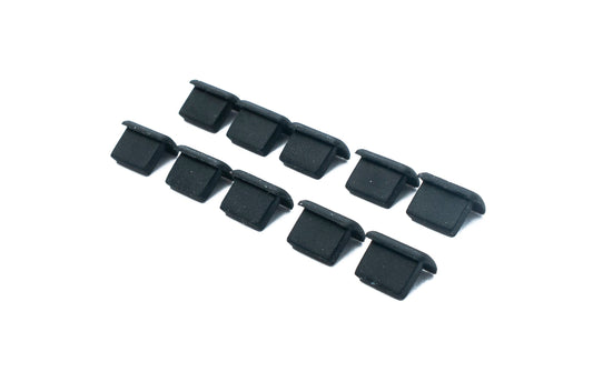 SYSTEM-S 10x Mini USB Port Cover Silicone Anti Dust Protection 7 x 2 mm Plug