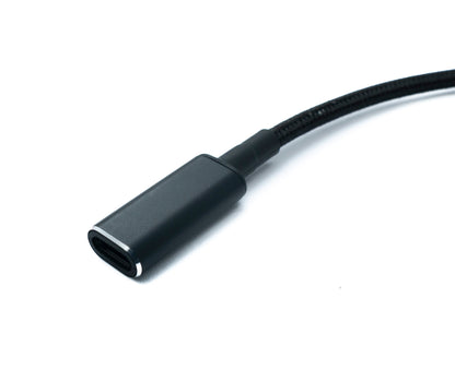 SYSTEM-S DC 20V Kabel 15 cm 3,5 x 1,35 Stecker zu USB 3.1 Typ C Buchse geflochten Winkel