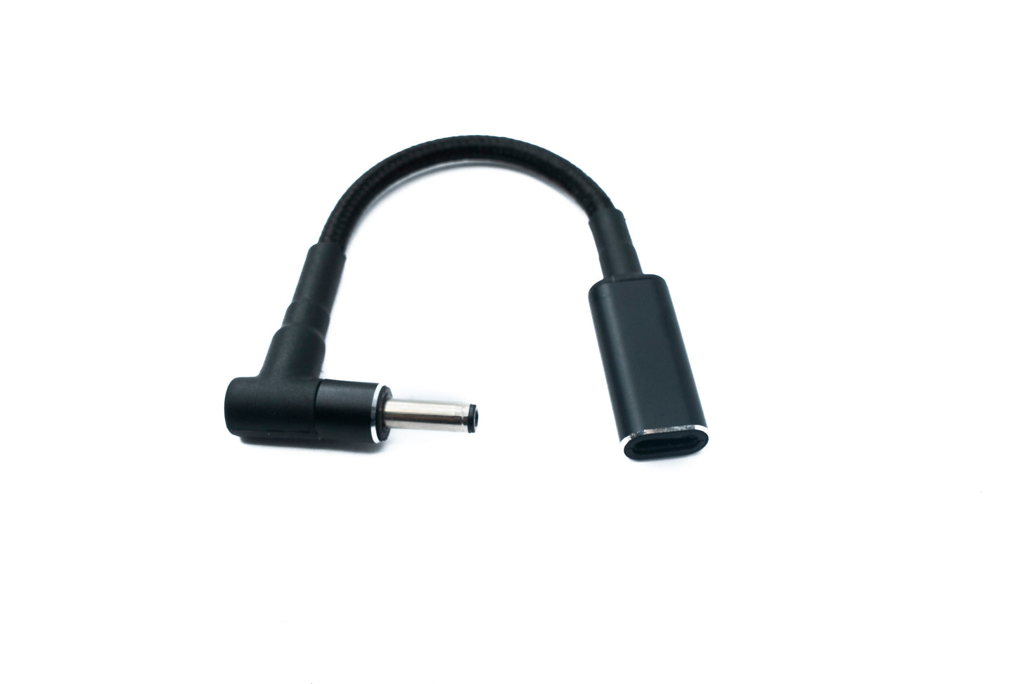 SYSTEM-S DC 20V Kabel 10 cm 4,0 x 1,35 Stecker zu USB 3.1 Typ C Buchse geflochten Winkel