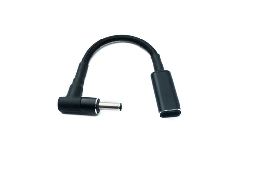 SYSTEM-S DC 20V cable 10 cm 4.0 x 1.35 plug to USB 3.1 Type C socket braided angle