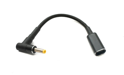 SYSTEM-S DC 20V cable 15 cm 4.0 x 1.7 plug to USB 3.1 Type C socket braided angle