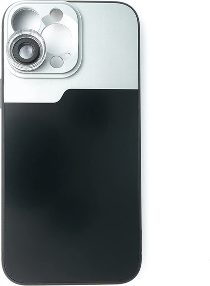SYSTEM-S Makro Linse 30x Mikroskop Filter mit Hülle in Schwarz für iPhone 14 Pro Max