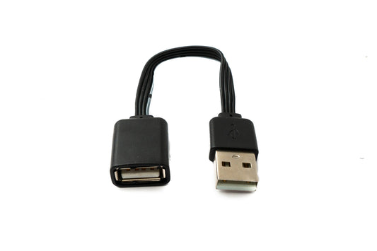 SYSTEM-S USB 2.0 cable 13 cm Type A male to female short flat in black