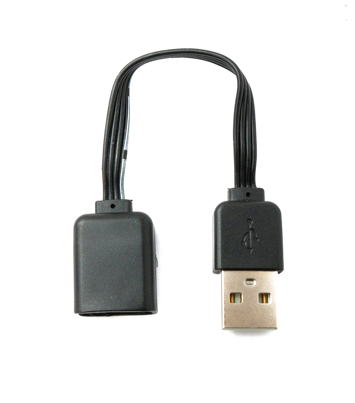 SYSTEM-S USB 2.0 cable 13 cm Type A male to female short flat in black