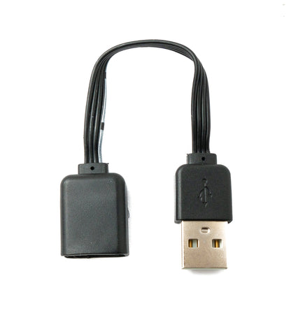 SYSTEM-S USB 2.0 cable 13 cm Type A male to female short flat in black