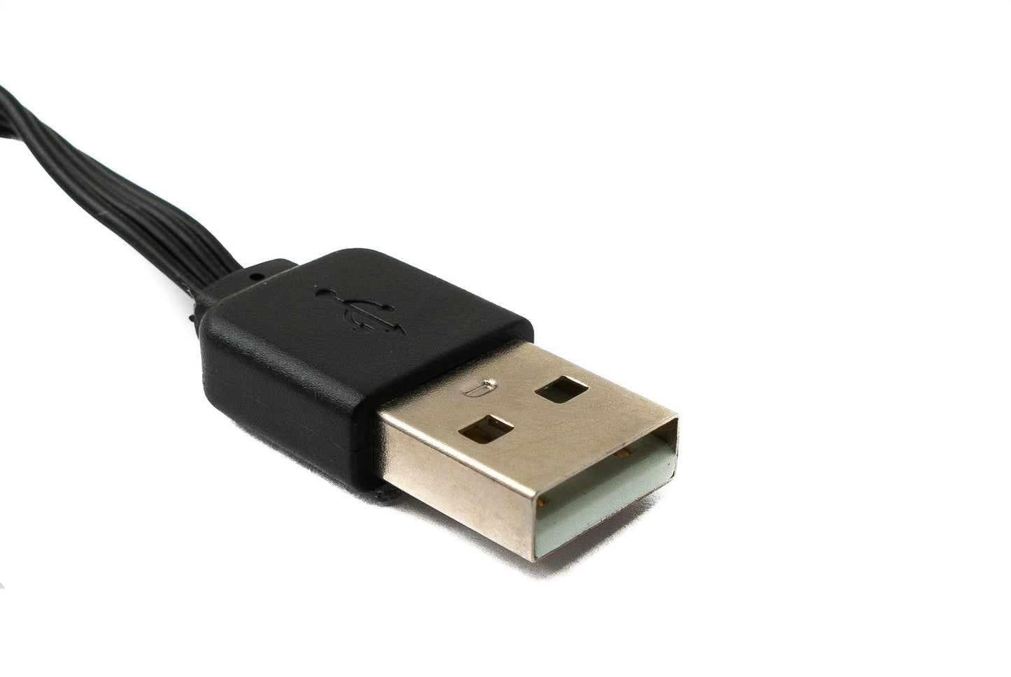 SYSTEM-S USB 2.0 cable 13 cm Type A male to female short flat in black