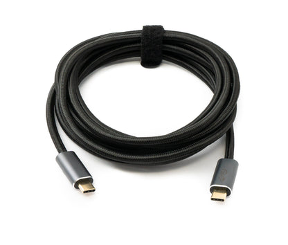 SYSTEM-S USB 3.2 Gen 2 Kabel 300 cm Typ C Stecker zu Stecker geflochten Schwarz