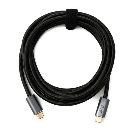 SYSTEM-S USB 3.2 Gen 2 Kabel 300 cm Typ C Stecker zu Stecker geflochten Schwarz