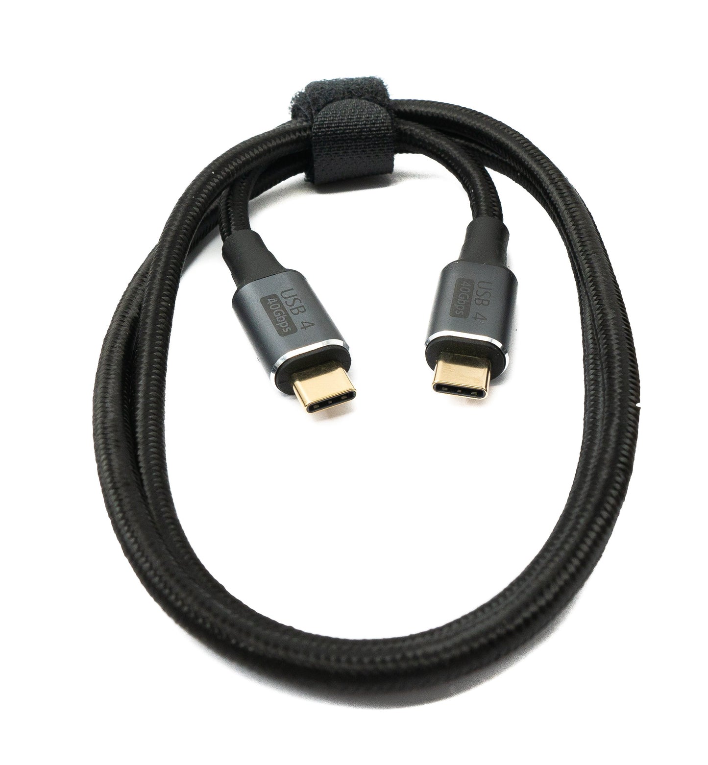 SYSTEM-S USB4 USB Kabel 80 cm Typ C Stecker zu Stecker 40 Gbit/s USB 4.0 geflochten Schwarz