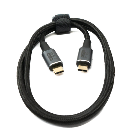 SYSTEM-S USB4 USB Kabel 80 cm Typ C Stecker zu Stecker 40 Gbit/s USB 4.0 geflochten Schwarz