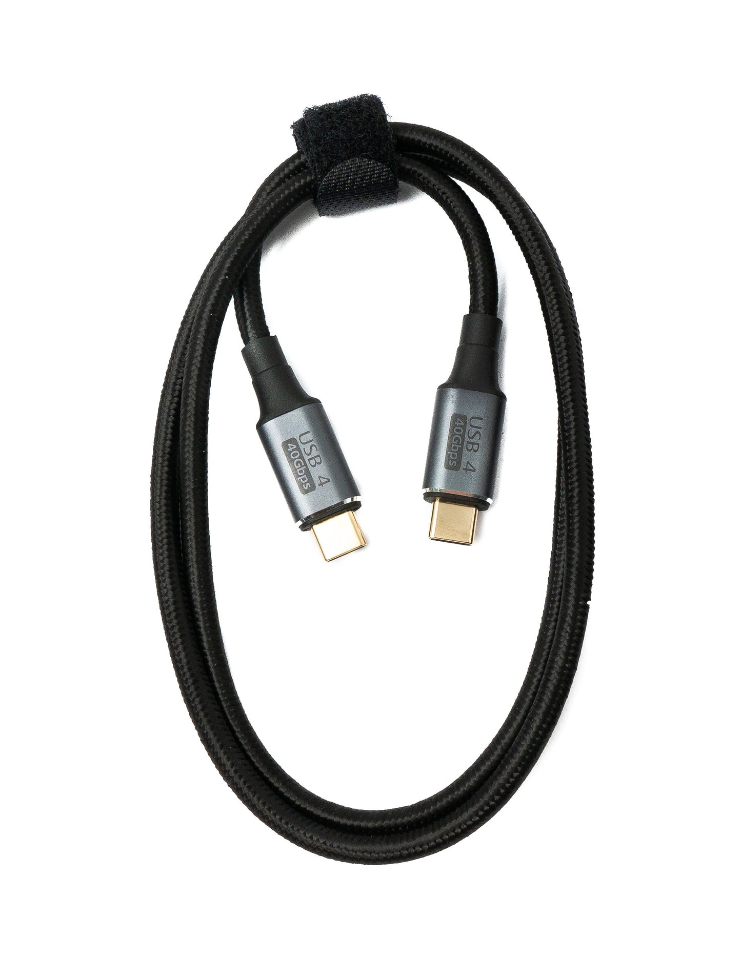 SYSTEM-S USB4 USB Kabel 80 cm Typ C Stecker zu Stecker 40 Gbit/s USB 4.0 geflochten Schwarz