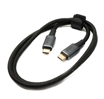 SYSTEM-S USB4 USB Kabel 80 cm Typ C Stecker zu Stecker 40 Gbit/s USB 4.0 geflochten Schwarz