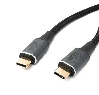 SYSTEM-S USB4 USB Kabel 80 cm Typ C Stecker zu Stecker 40 Gbit/s USB 4.0 geflochten Schwarz