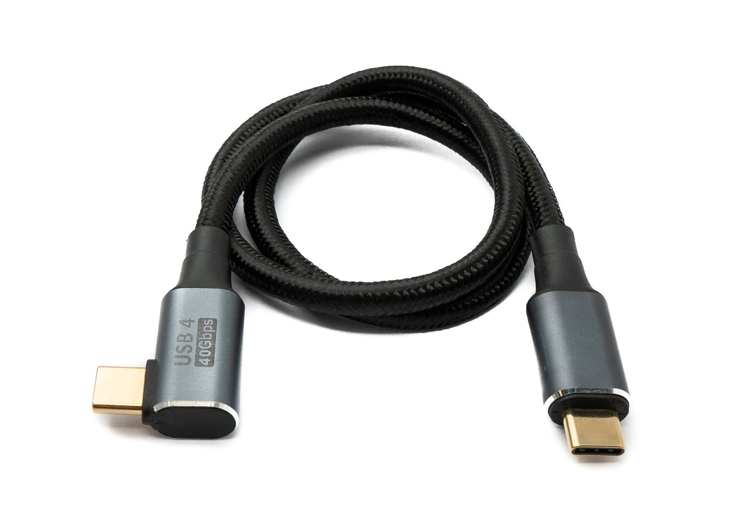 SYSTEM-S USB4 USB cable 50 cm Type C male to male 40 Gbit/s USB 4.0 braided angle