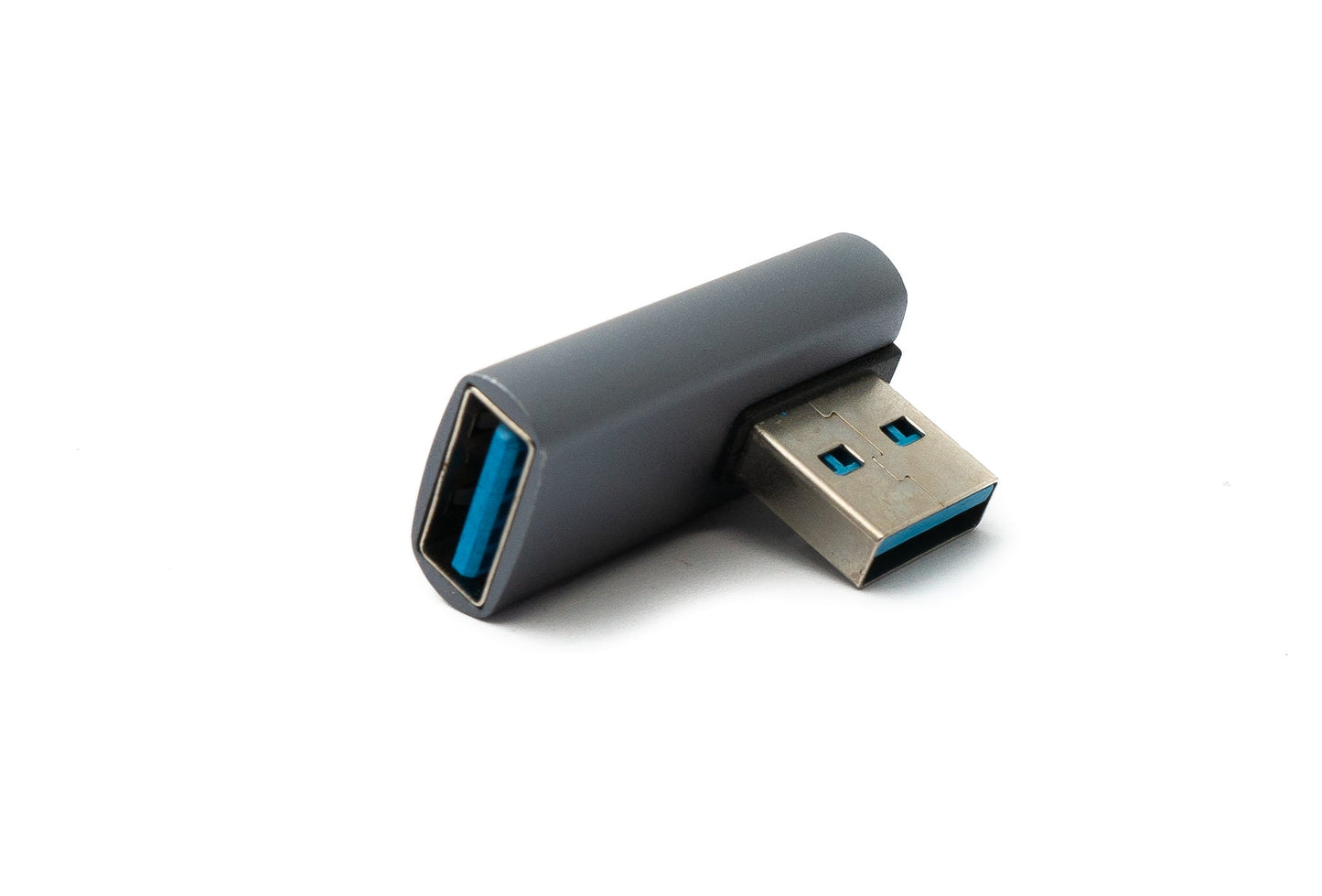 SYSTEM-S USB 3.0 Gen 2 Adapter Type A Female to Male Angled Cable in Gray