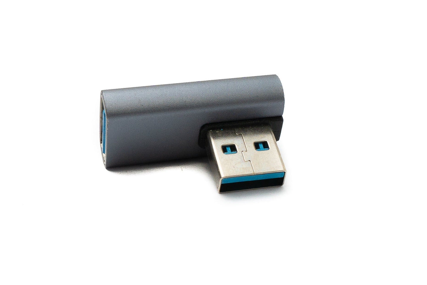 SYSTEM-S USB 3.0 Gen 2 Adapter Type A Female to Male Angled Cable in Gray
