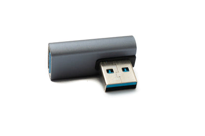 SYSTEM-S USB 3.0 Gen 2 Adapter Type A Female to Male Angled Cable in Gray