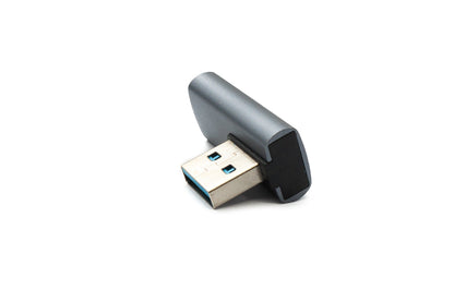 SYSTEM-S USB 3.0 Gen 2 Adapter Type A Female to Male Angled Cable in Gray