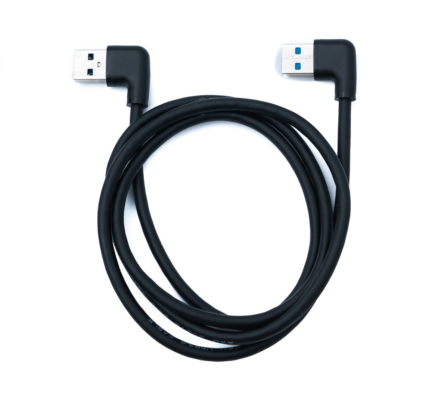 SYSTEM-S USB 3.0 Kabel 100 cm Typ A Stecker zu Stecker Winkel in Schwarz