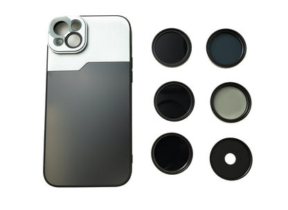 SYSTEM-S ND Filter Set 37 mm Neutraldichte mit Hülle und Tasche für iPhone 14 Plus