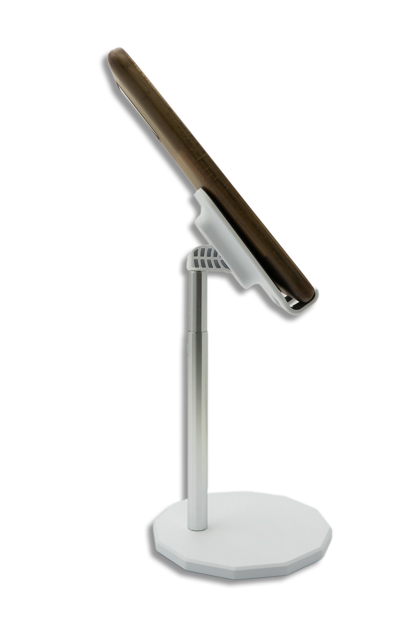 SYSTEM-S Tischhalterung einstellbar rutschfest Ständer für Tablet Smartphone in Weiß