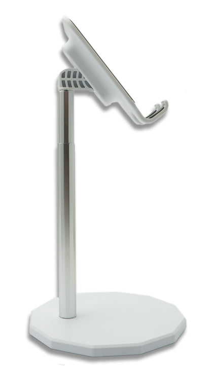 SYSTEM-S Tischhalterung einstellbar rutschfest Ständer für Tablet Smartphone in Weiß
